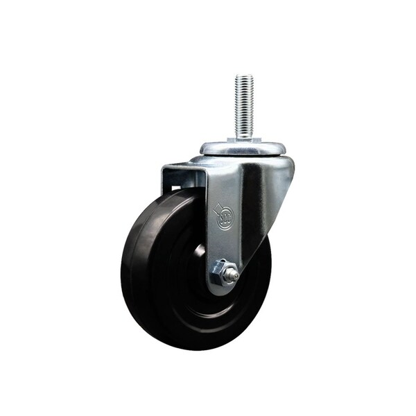 4 Inch Hard Rubber Wheel Swivel 34 Inch Threaded Stem Caster Service Caster